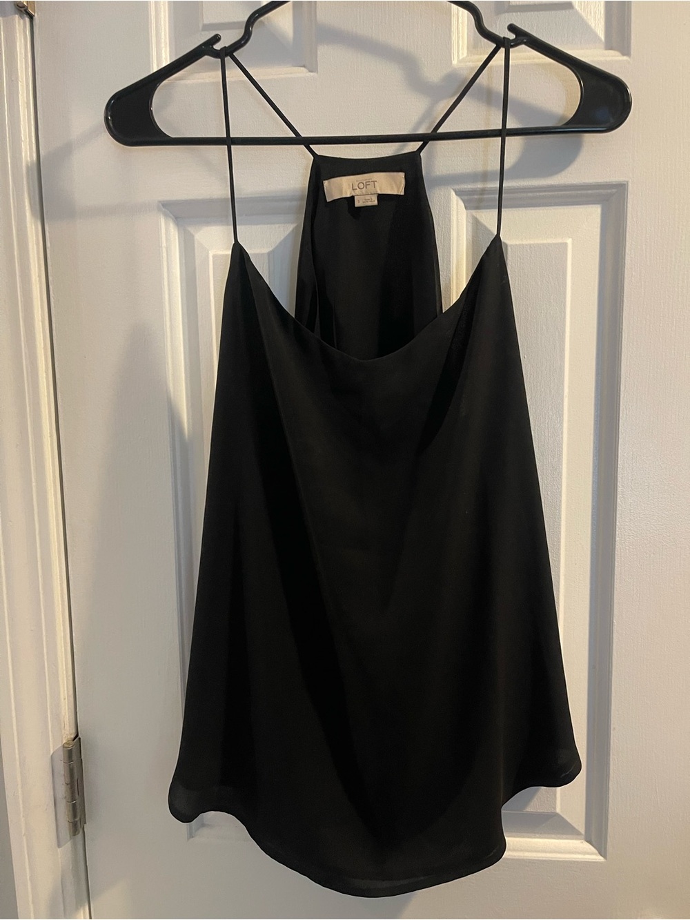 LOFT Black Satin Spaghetti-Strap Cami